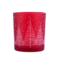 Winter Forest Large Candle Holder (color: red)