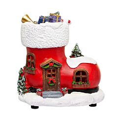 Red Gnome Boot LED Christmas Decoration / Christmas Scene Village Collection