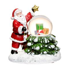 Santa with Christmas Tree Snow Globe LED Christmas Decoration / Christmas Scene Village Collection