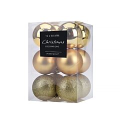 Christmas Tree Ornaments Set of 12 (color: gold)