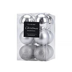 Christmas Tree Ornaments Set of 12 (color: silver)