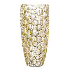 Lisboa Bohemian Bubbles Hand Painted Glass Flower Vase