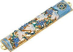 Handcrafted Jeweled Grape Vine Mezuzah in Gift Box