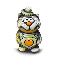 Cat in Hat Handmade Ceramic Figurine
