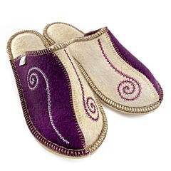 Lilac Women's Wool Slippers. Felt