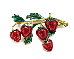 Strawberry Enamel Brooch