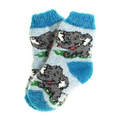 Elephant Cub Children's Woolen Socks in Size 13-14 (color: blue, turquoise)