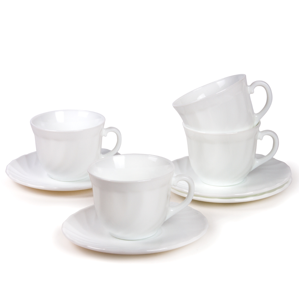 Set of 6 Luminarc Trianon Cup & Saucer 22cl