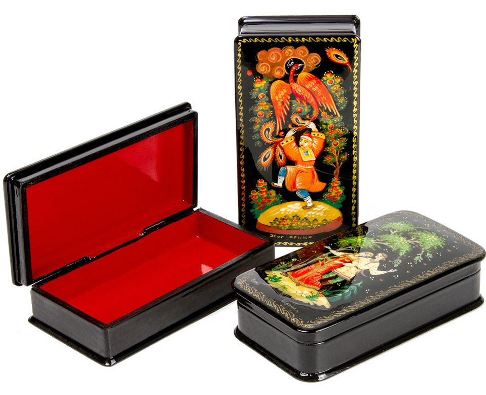 Series B - 11 - Big Size Jewelry Trinket Box Series #2Ivan The Great Tsar craftsfromrussia Russian Lacquer Miniature Fairy Tale Hand Painted in Russia 